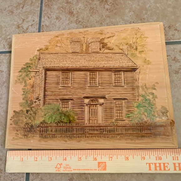 Vintage Wooden Hand Carved Art Plaque - Picture 3 of 9